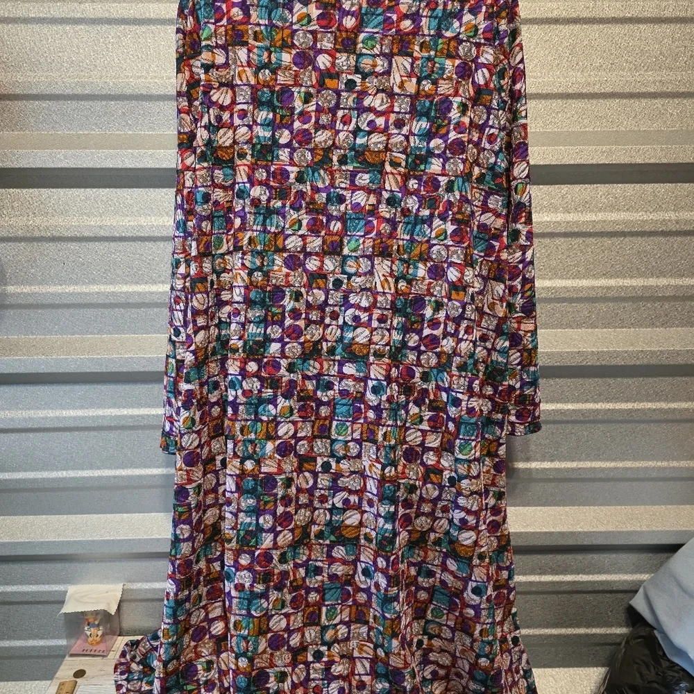 LuLaRoe Multicolor Patterned Open Front Duster